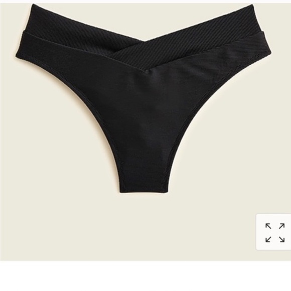 J.Crew Ribbed Cross-Front Cheeky Bikini Bottom Swim Size 2X Black - Picture 1 of 8